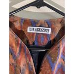 Vintage VTG Espina Brown Abstract Geo Western Boho Velvet Velour Jacket Womens Photo 6