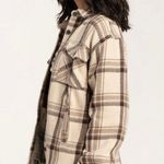 RSQ Womens Tonal Woven Plaid Shacket Photo 2