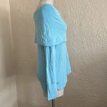 Lilly Pulitzer  Belinda Off the Shoulder Light Aqua Blue Pullover Small Photo 5