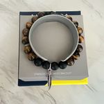 Nautica Tiger Eye Beaded Feather Charm Bracelet, Uni Sex, Brown/Black, NWT Photo 9
