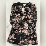 Floral Velvet Dress Black Photo 0