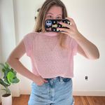 The Vintage Shop Vintage Light Pink Knit Short Sleeve Top Photo 1
