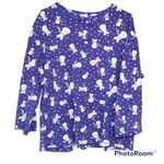 Disney Vintage Snowman Mickey Mouse Long Sleeve Purple Night Shirt Size Large/XL Photo 0