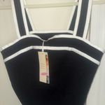 Source Unknown Black and White Striped Tank knit Top L - XL NWT Photo 8
