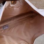 White beige faux leather shoulder hand hobo slouchy bag purse knot strap woven boho hippie gypsy #coquette Measurement in pics Photo 2