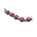 Women's University of Georgia Red Silver Beaded Necklace One Size Photo 4