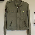 Zadig & Voltaire  Kavy Green Military Army Style Linen Cotton Jacket Size Small Photo 0