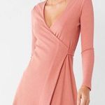 Urban Outfitters UO Ribbed Rose Wrap Dress Photo 0