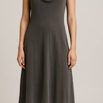 Prairie Underground Organic Cotton Cowl Neck Midi Dress Size S Gray Photo 0