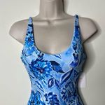 ANDIE  The Baia Pullover One Piece Swimsuit Floral Blue Womens XS NEW Photo 1
