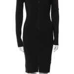 HOUSE OF HARLOW 1960 RIBBED BUTTON UP SWEATER DRESS BLACK LARGE Photo 0
