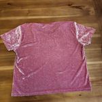 PINK - Victoria's Secret  large Pink Velour cropped short sleeve t-shirt Photo 3