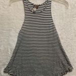 Mossimo Supply Co . Black White Striped Ribbed Racerback Tank Top XS Photo 0