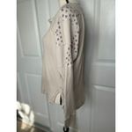 Free People  Womens XS Patchwork‎ Henley Top Floral Trim Thermal Knit Shirt Photo 1