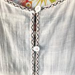 Max Studio  White Gauze Cotton Blend Blouse Embroidered XL Sleeveless Photo 6