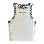1 Madison Make your own luck graphic dice white ribbed crop top racer back size medium​​​ Photo 6