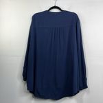 JM Collection  Woman Boho V Neck Front Button Closure Navy with Gold detail 3X Photo 1