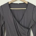 Lululemon Mini Pop Stripe Black Berry Sunset Salutation Long Sleeve Wrap Top Photo 5