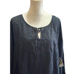 Style & Co Embroidered Floral Eyelet Lace Tunic Top Sz XXL Key Hole Flowy Classic Photo 2