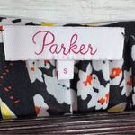 Parker  Floral Ruffle Trim V Neck Long Sleeve‎ Blouse Black Multi Small Photo 8