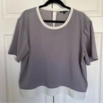W118 By Walter Baker  Grey and White Colorblock Blouse Size L Photo 0