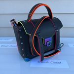 Michael Kors Black Manhattan Satchel Medium Contrast Trim Leather Photo 1