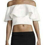 Badgley Mischka Women's Top BELLE   Off Shoulder Nance White Color Size 4/36 Photo 0