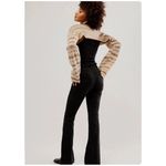 We The Free  Jeans Size 25 Free People Crvy Mona High Rise Flare NWT Black Slit Photo 2