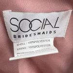 Social Bridesmaids Asymmetrical Shoulder Column Dress Satin 8211 XL Desert Rose Photo 6