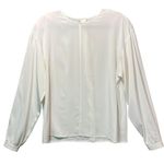 Liz Claiborne  Chemise Vintage 90s Blouse Women's 12 Ivory Button Back Minimalist Photo 0