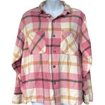 Urban Outfitters  Pink and Cream Plaid flannel button down Photo 0