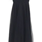 Azazie  Women's Laced Mesh Short Sleeve Sweetheart Neck‎ Maxi Dress Black Size A2 Photo 0