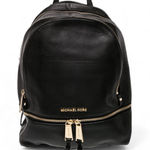 Michael Kors Rhea BLACK PEBBLE Leather Backpack Photo 0