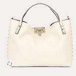 Valentino Garavani Off White leather Rockstud convertible small tote bag Photo 1