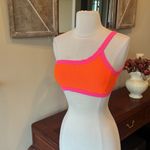 Neon Orange Pink Trim One Shoulder Bikini Top Size undefined Photo 8