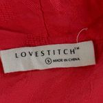 Lovestitch Kimono Top Womens S Red Floral Textured Flowy Tie Front Boho Beachy Photo 3