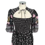 Anthropologie  Dasha Smocked Floral Boho Midi Dress Black Size Small NWT Photo 1