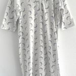kim rogers Vintage ‎ Pajama Dress Womens Size S/M 90s Moon Celestial Traditional Photo 0