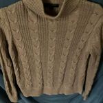 Banana Republic : Carmel Colored Cotton Blend Cable Knit Sweater- side slits- SP Photo 7