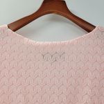 Perceptions Womens Lace Dress L Pink A Line Smocked Waist V Neck Short Sleeves Photo 4