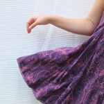 Ecote Raw Seam Purple Paisley Dress Photo 2