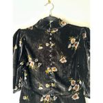 Free People  Be My Baby Luxe Velvet Floral Mock Neck Vintage Mini Dress Size 2/XS Photo 10
