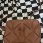 Quilted Crossbody Bag Brown SL Initial Purse Adjustable Strap Trendy Chic Photo 0