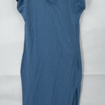 Pact Organic Cotton Midi Dress Women Medium Blue Distressed Minimalist Beach Photo 0