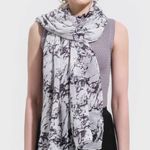 Marble Print Scarf Wrap Scarves Sheer Thin New Black White Photo 1