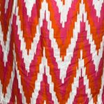 Talbots  Linen Swim Cover Up Pink Orange White Chevron‎ Print Deep V-Neck Photo 4