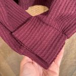 Hollister  Burgundy Waffle Oversized Cropped Hoodie Sweater Medium Photo 4