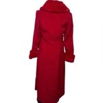 Venus NEW RED MAXI LONG COAT FAUX FUR COLLAR CUFFS XMAS HOLIDAY GLAM SZ-18 Photo 5