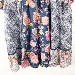 Anthropologie Lilka Trapeze Floral Boho Patchwork Peasant Tassel Tie Dress Large Photo 4