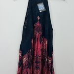 Free People Shea Printed Halter Neck Mini Dress Navy Pink Size Small Photo 2